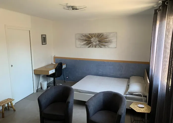 Grand Studio Tres Agreable Avec Bar, Cuisine Et Terrasse